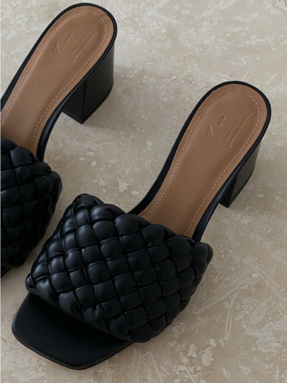 Flattered Odessa braided 100% leather black mules - Made in Spain